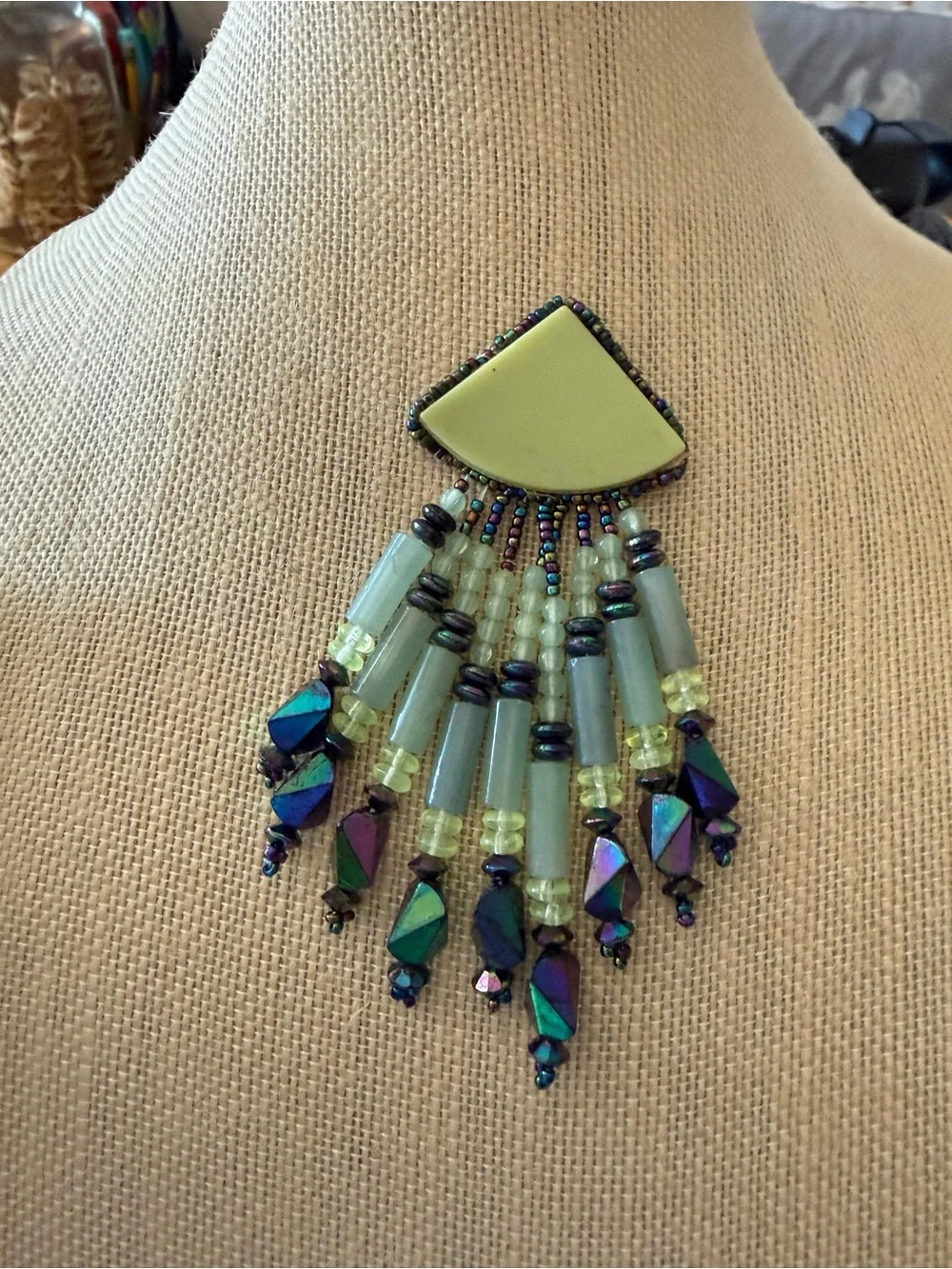 Multicolored dangling “peacock” Earrings